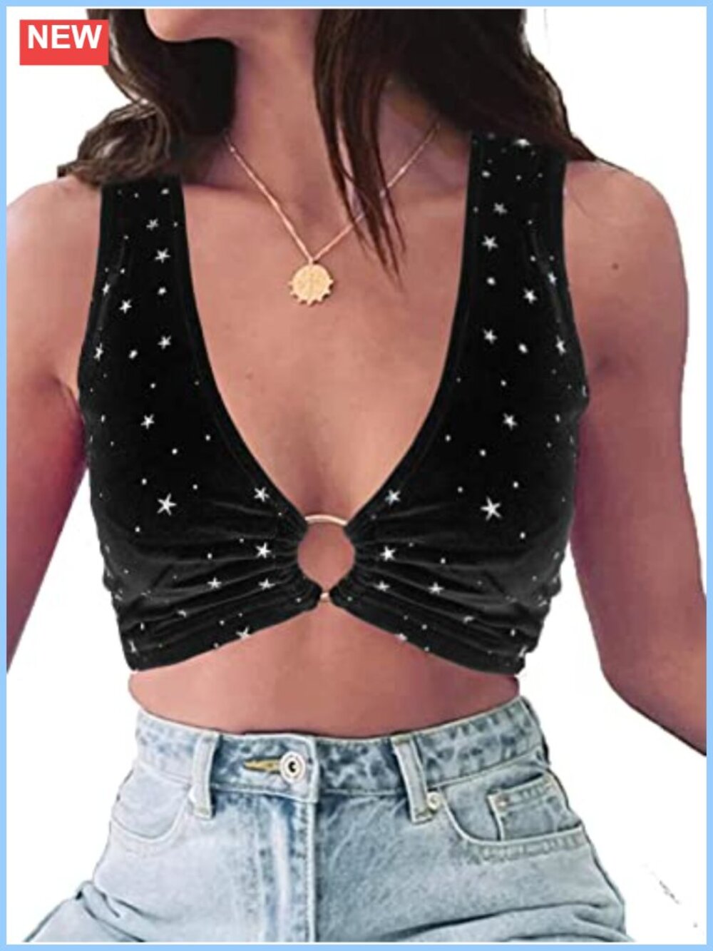 Sequin Crop Top Sparkly Rave Concert Tank Top